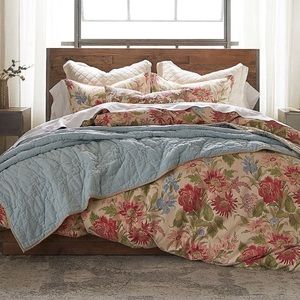 Pottery Barn Marla Floral King/ Cal Duvet & 3 Euro Shams, quilt, 2 pillow covers